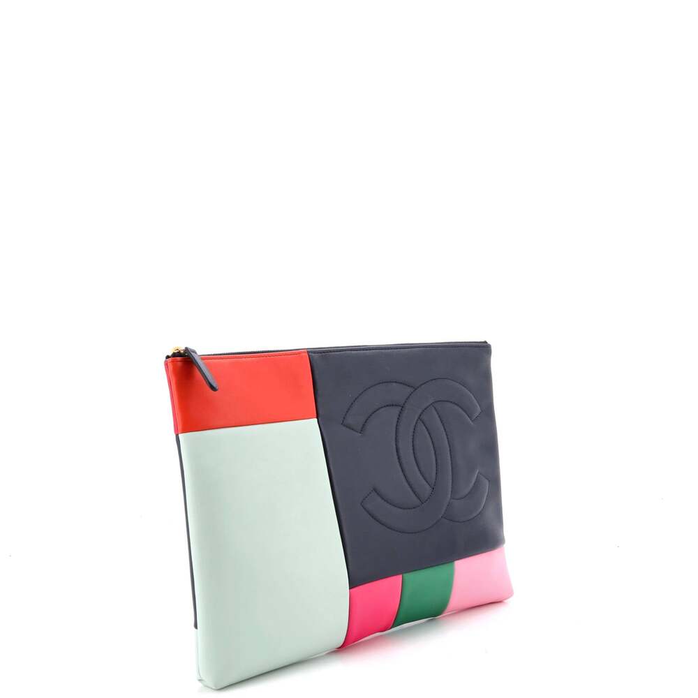 Chanel O Case Clutch Colorblock Leather #250885C14B - Picture 3 of 7